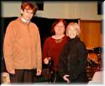 During interval: Krzysztof Malek with Carole Thomas and Mrs A. Calvos.